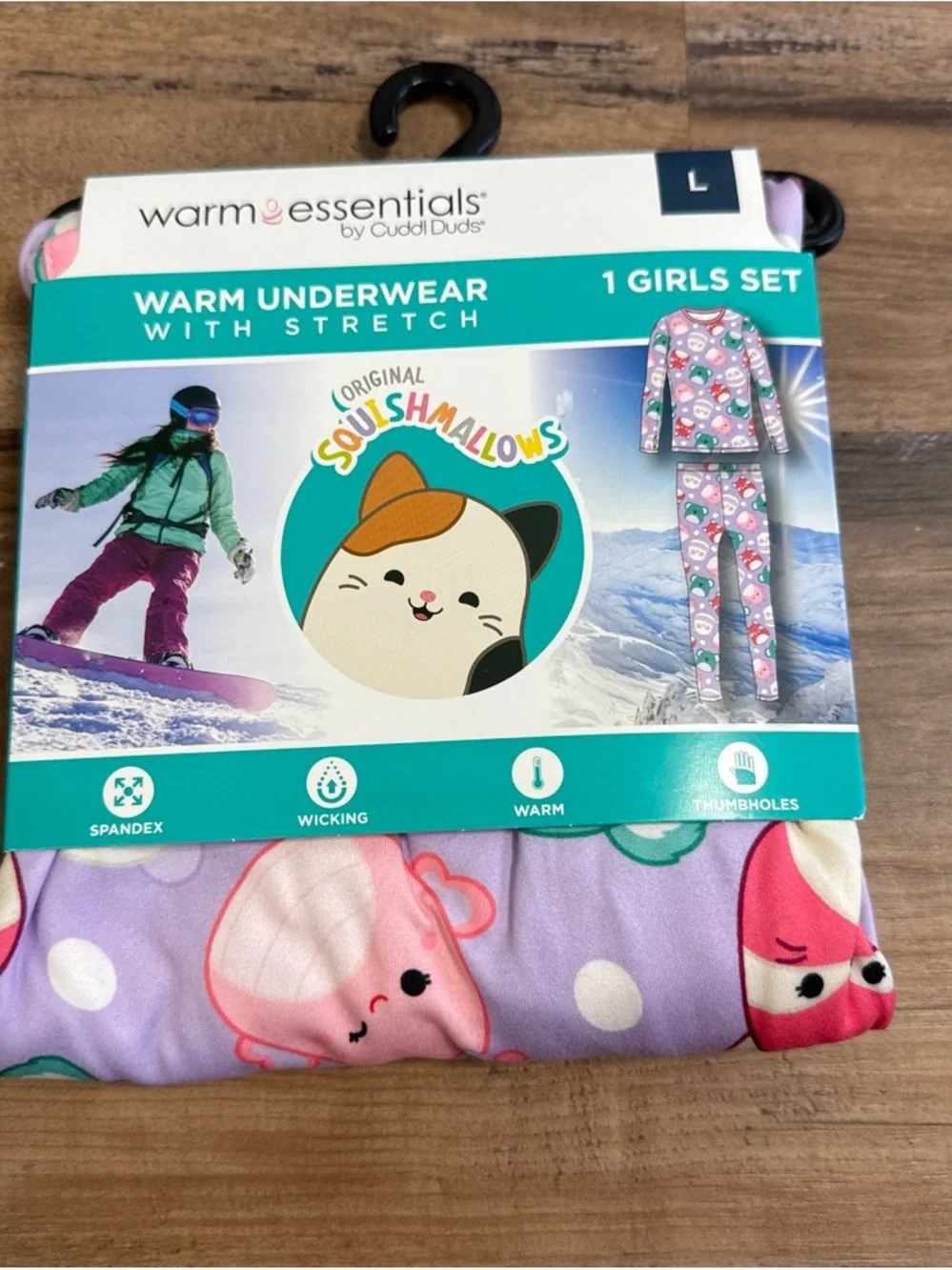 Cuddl Duds Girls Pajama Set - Purple with Pink and Teal Squishmallows